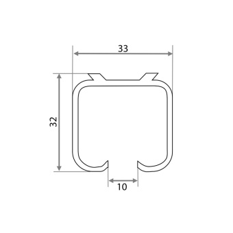 Верхняя направляющая для раздвижных дверей 2м