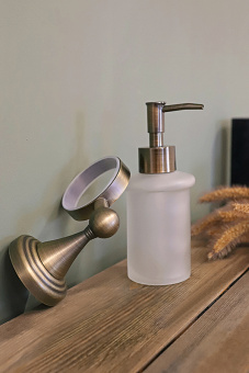 Дозатор для жидкого мыла с держателем Zenfort коллекция "Бронза", бронза матовый