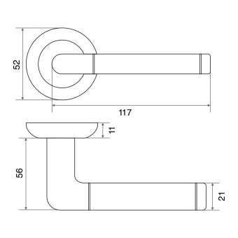 Ручка раздельная Trodos 47-08 BL черный 
