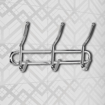 Крючок на планке Delphinium тройной "АЕ-490", хром