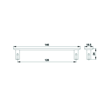 Ручка-скоба мебельная Trodos "DMZ-22650" 128мм сплав ЦАМ 65гр, черный, хедер