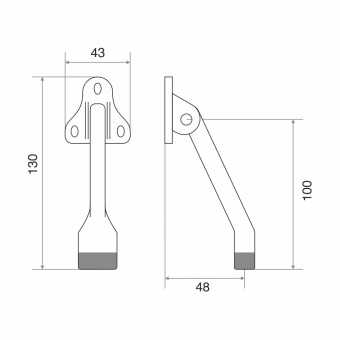 Упор дверной Trodos Козья ножка Н130 белый