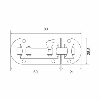 Шпингалет Trodos ZY-113/L80 CP хром