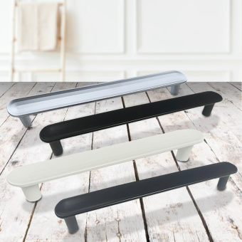 Ручка-скоба мебельная Trodos "DMZ-22650" 128мм сплав ЦАМ 65гр, черный, хедер