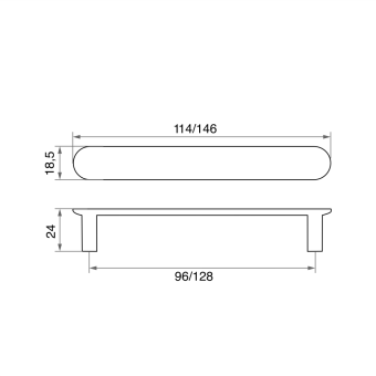 Ручка-скоба мебельная Trodos "DMZ-22650" 96мм сплав ЦАМ 54гр, хром матовый