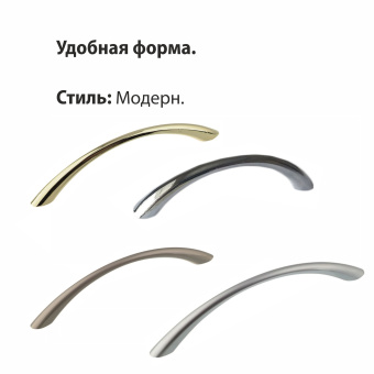 Ручка-скоба мебельная Trodos "ZY-8С" 96мм сплав ЦАМ 18гр, никель