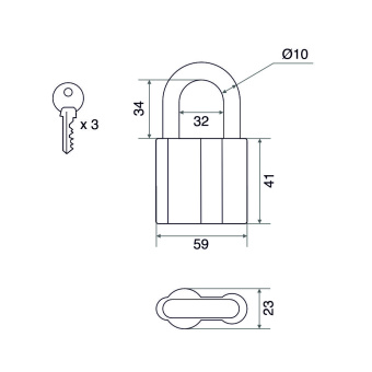 Замок навесной Trodos ВС-HG4-60 чугун