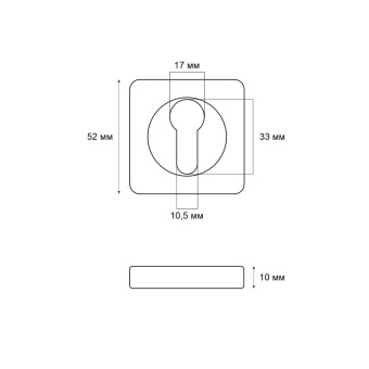 Накладка на цилиндр Trodos "ET" серия 02, бронза
