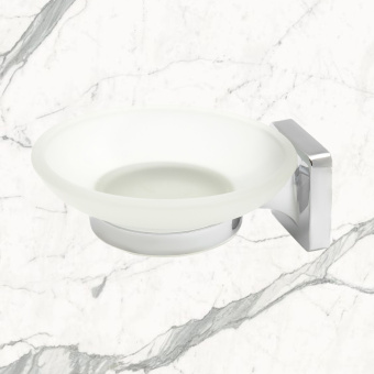 Мыльница стеклянная с держателем Delphinium  "6585", хром