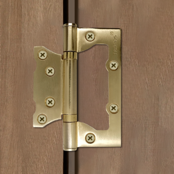 Петля накладная Trodos 100х75х2,5 GP без врезки, золото, флоупак