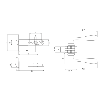 Ручка-защелка Trodos ЗВ3-01 хром