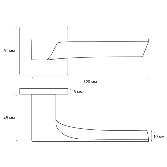 Ручка раздельная Vrata "2175 AL" серия 03 slim никель