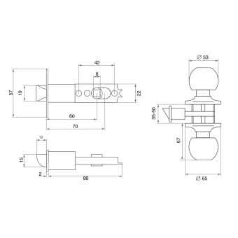 Ручка-защелка Trodos ЗШ-03 золото