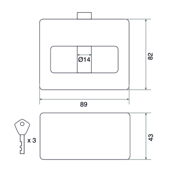 Замок навесной Trodos ВС-НG10-90 чугун
