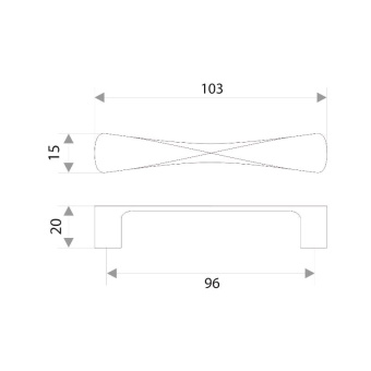 Ручка-скоба мебельная Trodos "ZY-871" 96мм сплав ЦАМ 45гр, хром