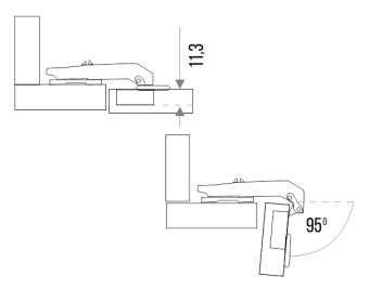 Петля мебельная Trodos для фальш-панелей SLIDE-ON 67гр