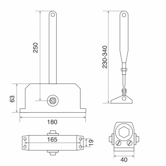 Доводчик дверной Trodos DC-85 до 85 кг разъемный, белый