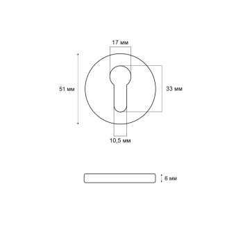 Накладка на цилиндр Trodos "ET" серия 06 slim, никель