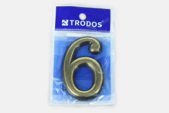 Цифра дверная Trodos "6", золото