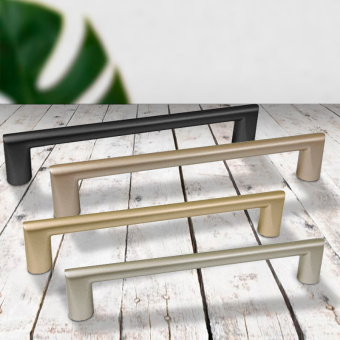 Ручка-скоба мебельная Trodos "22435" 160мм алюминий 73гр, черный, хедер