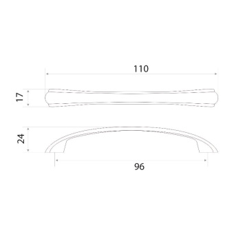 Ручка-скоба мебельная Trodos "ZY-697" 96мм сплав ЦАМ 47гр, хром/никель