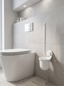 Ёрш сантехнический на присоске Zenfort "Изи" (Easy), пластик, белый