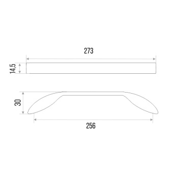 Ручка-скоба мебельная Trodos "9455" 256мм сплав ЦАМ 167гр, черный