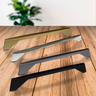 Ручка-скоба мебельная Trodos "9456" 160мм сплав ЦАМ 125гр, черный 