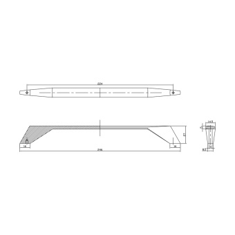 Ручка-скоба мебельная Trodos "9456" 224мм сплав ЦАМ 150гр, хром