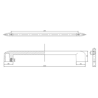 Ручка-скоба мебельная Trodos "8653" 192мм сплав ЦАМ 133гр, хром