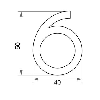 Цифра дверная Trodos "6" модерн, хром