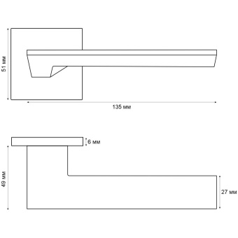 Ручка раздельная Trodos "603" серия 03 slim, черный никель