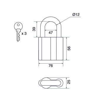 Замок навесной Trodos ВС-HG4-80 чугун