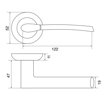 Ручка раздельная Trodos 537-08 AB бронза