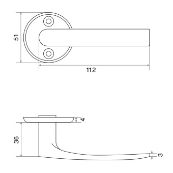 Ручка для финских дверей H-0661 CP хром, пакет