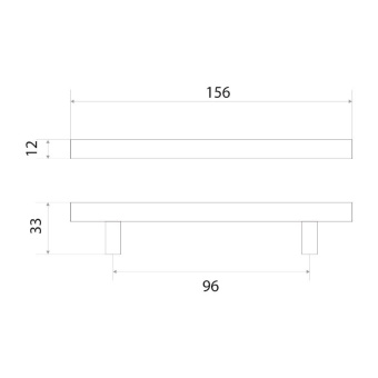Ручка-рейлинг мебельная Trodos "8926" D12х96-156мм сталь, никель