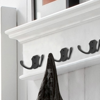 Крючок мебельный Trodos "ZY-204В" 2-рожковый, сплав ЦАМ, черный