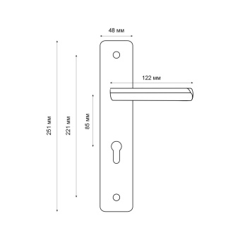 Ручка на планке Vrata "A861" алюминий, хром