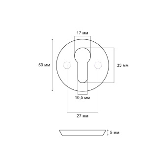 Накладка цилиндровая для финских дверей 016 хром