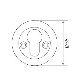Накладка на цилиндр для финских дверей "016" круг, хром
