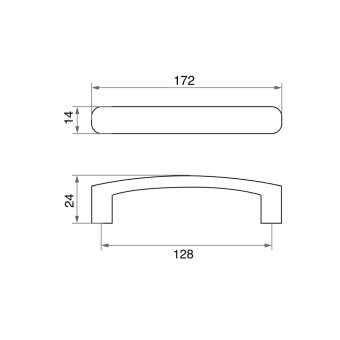 Ручка-скоба мебельная Trodos "22689" 128мм сплав ЦАМ 126гр, хром матовый
