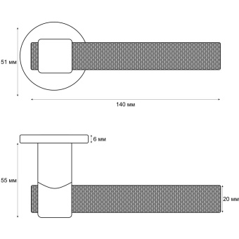 Ручка раздельная Trodos "Z091" серия 06 slim, черный 