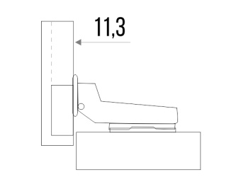 Петля мебельная Trodos полунакладная CLIP-ON с доводчиком 3D 114гр