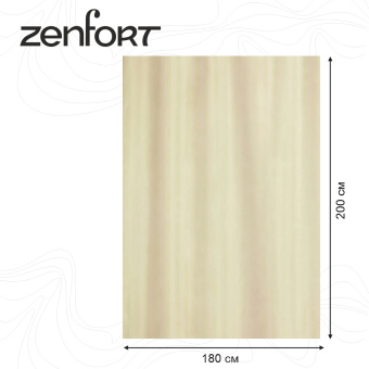 Штора для ванной Zenfort "Жаккард" полиэстер 180х200см, 12 колец, с утяжелителем, бежевый