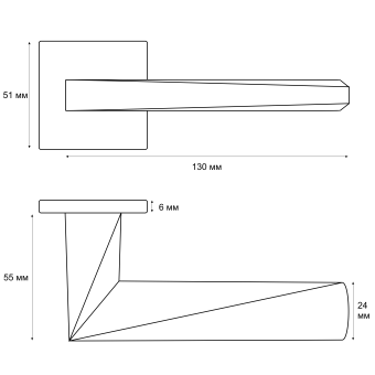 Ручка раздельная Vrata "2034 AL" серия 03 slim, черный 