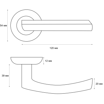 Ручка раздельная Trodos "55" серия 08, графит
