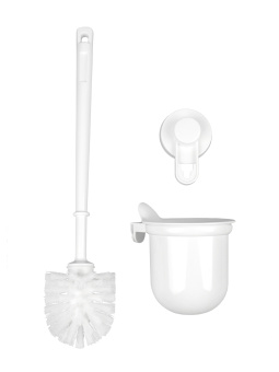 Ёрш сантехнический на присоске Zenfort "Изи" (Easy), пластик, белый