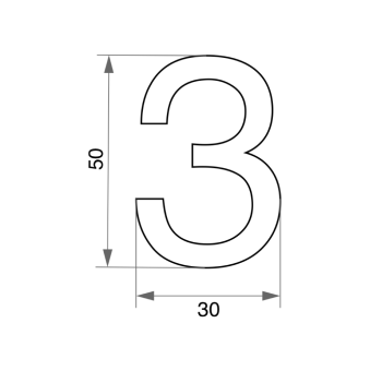 Цифра дверная Trodos "3" классика, хром