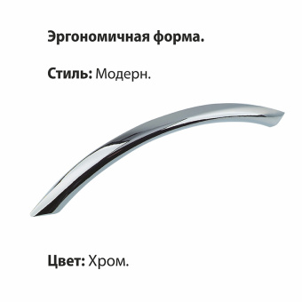 Ручка-скоба мебельная Trodos "ZY-19" 96мм сплав ЦАМ 32гр, хром