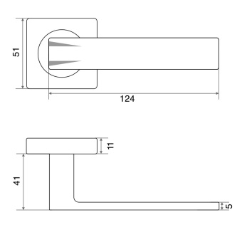 Ручка раздельная Trodos 845-02 GF графит